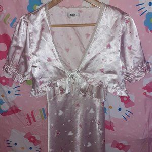 Pastel Pink Korean Silk Night Gown (M/L)